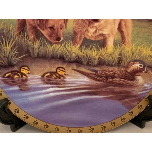 1995 Swimming Lessons Plate - Jon Nen - A World of Puppy Adventures Collection - Picture 3 of 7